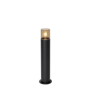 Stojanové vonkajšie svietidlo čierne s dymovým tienidlom 50 cm - Odense
