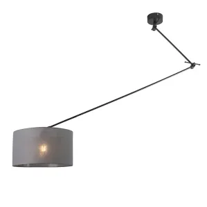 Závesná lampa čierna s tienidlom 35 cm tmavosivá nastaviteľná - Blitz I