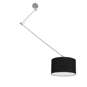 Závesná lampa oceľová s tienidlom 35 cm čierna nastaviteľná - Blitz I