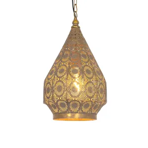 Orientálna závesná lampa zlatá 26 cm - Mauglí