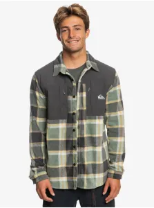 Grey-green Men's Plaid Shirt Jacket Quiksilver North Seas - Men's #8099877