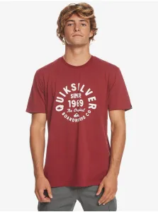 Bordové pánske tričko Quiksilver krúžkované písmo vpredu - pánske #8041316