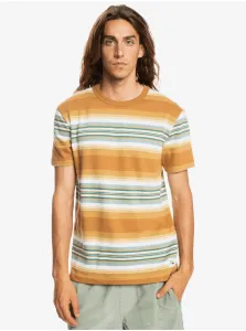 Zeleno-žlté pánske pruhované tričko Quiksilver Transat #706908