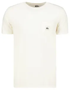 Bavlnené tričko Quiksilver béžová farba, jednofarebné