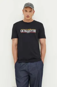 Bavlnené tričko Quiksilver čierna farba, s potlačou #8764293