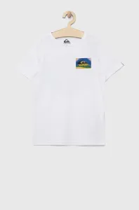 Detské bavlnené tričko Quiksilver biela farba, vzorovaný #7965381