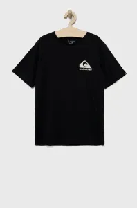 Detské bavlnené tričko Quiksilver čierna farba, s potlačou #206003