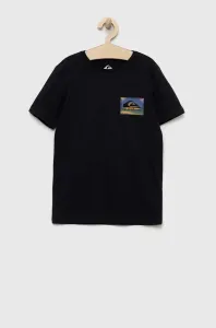 Detské bavlnené tričko Quiksilver čierna farba, vzorovaný #7529190
