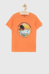 Detské bavlnené tričko Quiksilver oranžová farba, s potlačou #6863266