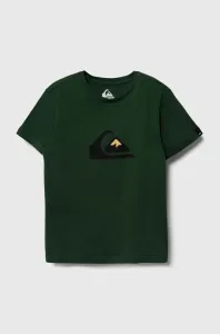 Detské bavlnené tričko Quiksilver zelená farba, s potlačou #7789508