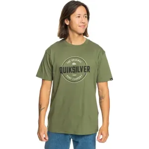 Quiksilver CIRCLE UP Pánske tričko, khaki, veľkosť #8992253