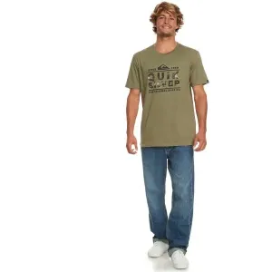 Quiksilver LOGO PRINT SS Pánske tričko, khaki, veľkosť #8185144