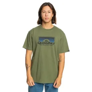 Quiksilver STEP INSIDE Pánske tričko, khaki, veľkosť #9296783