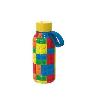 QUOKKA - KIDS Nerezová fľaša / termoska s pútkom COLOR BRICKS, 330ml, 40143
