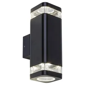 Rabalux – Vonkajšie nástenné svietidlo 2xGU10/25 W/230 V IP44 Čierne