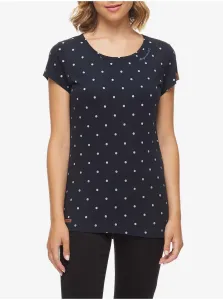 Dark Blue Women's Polka Dot T-Shirt Ragwear Mint Dots - Women #4404234