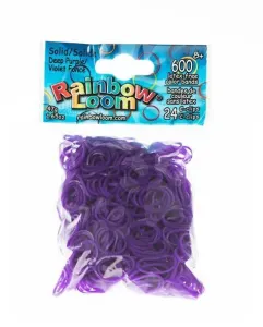 Rainbow Loom originálne gumičky pre deti transparentné 600 kusov 20004 tmavofialové