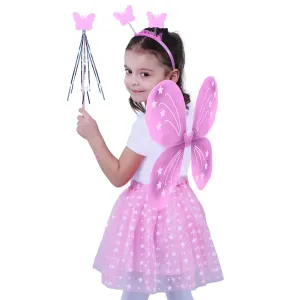 RAPPA - Detský kostým tutu sukne ružový motýľ s krídlami