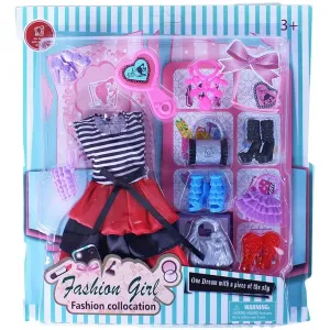 Rappa Obleček pro panenky s doplňky růžové