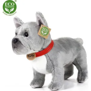 RAPPA - Plyšový pes buldoček šedý 30 cm ECO-FRIENDLY