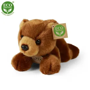 RAPPA - Plyšový medveď hnedý ležiaci 20 cm ECO-FRIENDLY