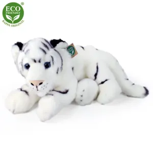 RAPPA - Plyšový tiger biely ležiaci 36 cm ECO-FRIENDLY
