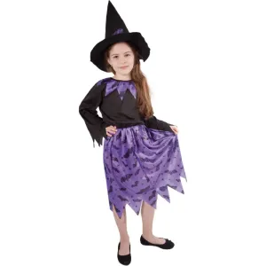 RAPPA - Detský kostým čarodejnicq s netopiermi a klobúkom (M) e-obal