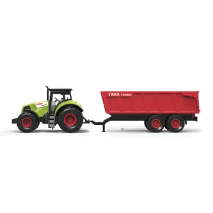 RAPPA - Traktor plastový so zvukom a svetlom s červenou vlečkou