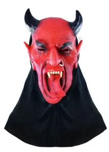 Maska čert s jazykom – halloween – vianoce – 29 × 24 cm
