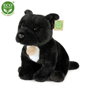 RAPPA - Plyšový pes stafordšírský bulteriér 30 cm čierný ECO-FRIENDLY