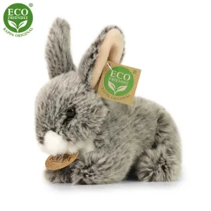 RAPPA - Plyšový králik tmavosivý ležiaci 17 cm ECO-FRIENDLY