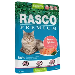 Rasco Kapsička Premium Cat Pouch Sterilized, Salmon, Spirulina 85 g