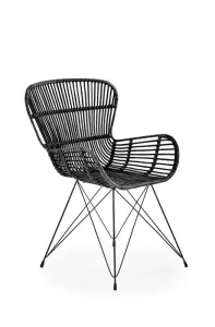 Čierna ratanová stolička RAGO 335