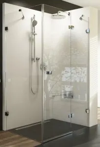 RAVAK - Brilliant Sprchové dvere dvojdielne s pevnou stenou BSDPS-100 R, pravé, 983 mm – 995 mm, farba chróm, sklo transparent 0UPA0A00Z1