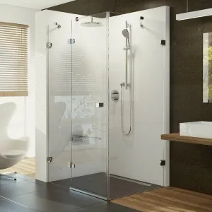 RAVAK - Brilliant Sprchové dvere dvojdielne s pevnou stenou BSDPS-110x80 L, ľavé, 1083 mm – 1095 mm, farba chróm, sklo transparent 0ULD4A00Z1