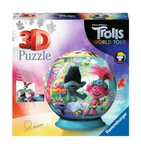 Ravensburger 3D Puzzle Ravensburger Puzzleball Trollové (Trolls World Tour) - 72 dílů