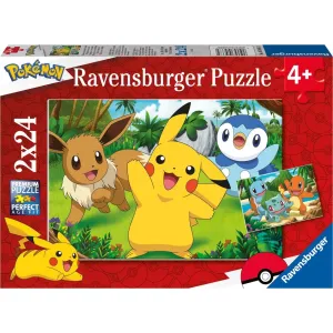 Ravensburger Puzzle Pokémon Ravensburger - Pikachu a priatelia 2x24 dielikov