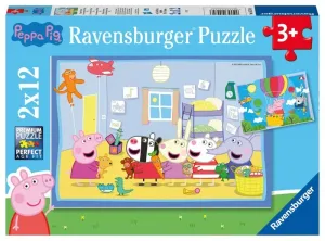 Ravensburger puzzle 055746 Prasiatko Peppa: Peppino dobrodružstvo 2× 12 dielikov