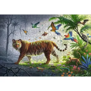 Ravensburger Puzzle 175147 Drevené Puzzle Tiger V Džungli 500 Dielikov