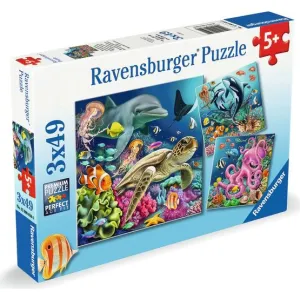Ravensburger 120008590 Život pod vodou 3 × 49 dielikov