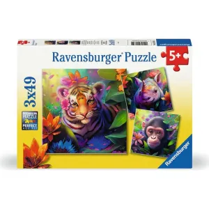 Ravensburger 057351 Zvieratká z džungle 3 × 49 dielikov