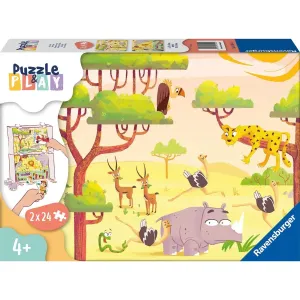 Ravensburger 055944 Puzzle & Play Dobrodružstvo na safari 2× 24 dielikov