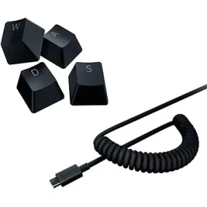 Razer PBT Keycap + Coiled Cable Upgrade Set – Classic Black – US/UK