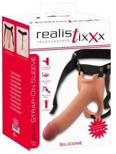 Realistixxx Strap-on – pripínacie, duté realistické dildo (telová farba)