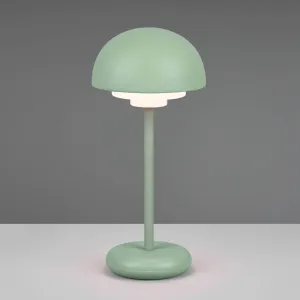 LED lampa Elliot, IP44, batéria, stmievač, zelená