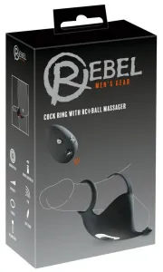 Rebel - dobíjací krúžok na penis s masážou semenníkov (čierny)