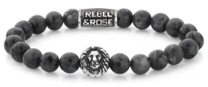 Rebel&Rose Obrúbený náramok Grey Seduction RR-8L025-S 16,5 cm - S