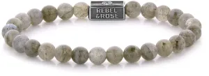 Rebel&Rose Strieborný obrúbený náramok Labradorite Shield RR-6S005-S 15 cm - XS