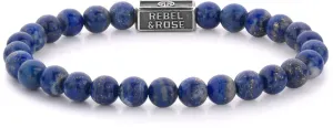 Rebel&Rose Strieborný obrúbený náramok Lapis Lazuli RR-6S002-S 19 cm - L