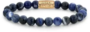 Rebel&Rose Korálkový náramok Midnight Blue Gold RR-80094-G 16,5 cm - S